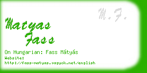 matyas fass business card